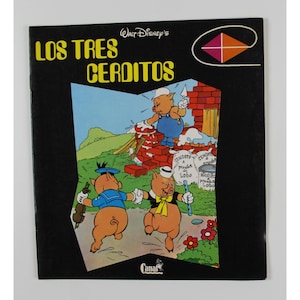 Libro vintage de Los Tres Cerditos, 1981, 23,5 x 21,5 cm. Disney España