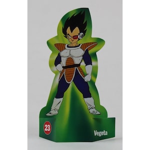Figura de cartón troquelada VEGETA 1989 13,5 cm. Promocional Dragon Ball España
