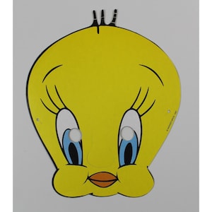 1997 TWEETY BIRD Mask Original Vintage 9.5" x 7.75" (24 x 20 cm.) Looney Tunes Merrie Melodies Warner Bros