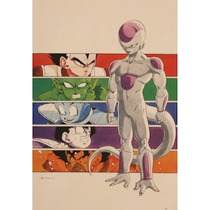 MINIPÓSTER DE DOBLE CARA DE DRAGON BALL DE 1996 2 pósters en 1 - 10" x 7" (25,5 x 18 cm) Son Goku #68b