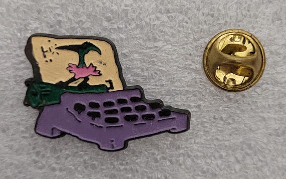 1994 FLINTSTONES COMPUTER / Typewriter Lapel Pin … - image 2