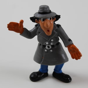 Lata 80. XX wieku INSPEKTOR GADŻET Figurka z PVC 3" (7,5 cm.) Oryginalny przedmiot vintage firmy P&M Trudny do znalezienia