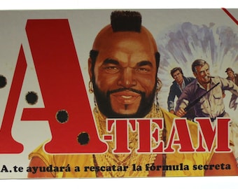 Gioco da tavolo spagnolo THE A-TEAM del 1984 - Nuovo, vecchio magazzino - Parker Brothers - 43 x 22 x 3,5 cm (16,9" x 8,7" x 1,4")