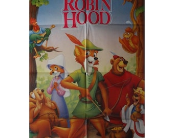 1989 ROBIN HOOD Original Spanish Vintage Theater Poster - 39" x 27.5" (99 x 69 cm.) - Walt Disney - Big Size