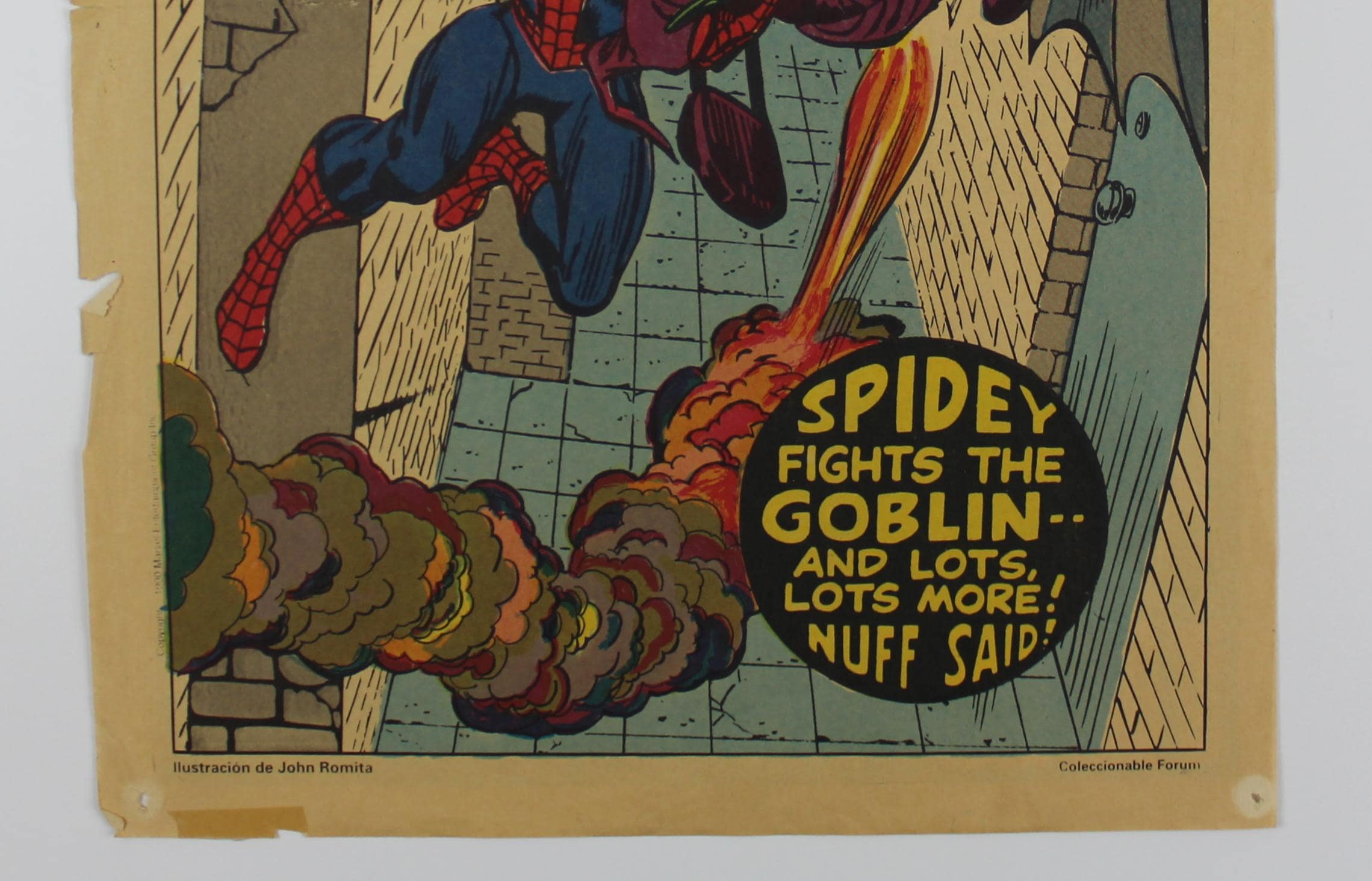 1990 SPIDER-MAN & Green GOBLIN Poster by John Romita 14.5" X 10.5 ...