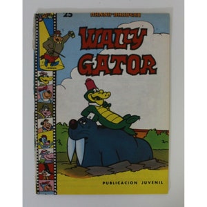 1983 WALLY GATOR Book Spanish Vintage Item 17.5 x 13 cm. (6.75&quot; x 5.25&quot;) Hanna-Barbera Cartoon VHTF