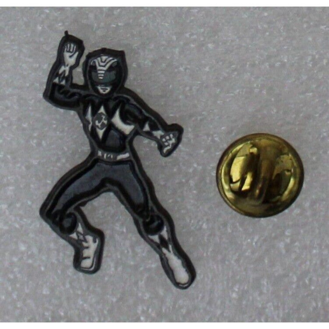 Web Ranger Pin 1990s BLACK RANGER Lapel Pin Power Rangers 1.4