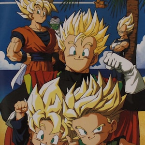 Póster de cartón Dragon Ball Z 1989 Original Español Vintage 42 x 30 cm. #1