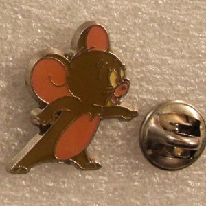 1990s TOM & JERRY Lapel Pin - JERRY - Hanna Barbera - 2.5 x 2 cm. (1&quot; x 0.8&quot;) - Very Hard To Find