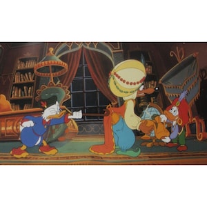 1990 DUCK TALES: Der Schatz Der Verlorenen Lampen-Lobbykarte - Originaler spanischer Vintage-Artikel - 13,5 "x 9,75" (34 x 24,5 cm.) - McQuack # 12
