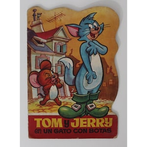 1966 TOM & JERRY Die Cut Book 20 x 14 cm (8" x 5.5") Hanna-Barbera Spanish Vintage Item VHTF