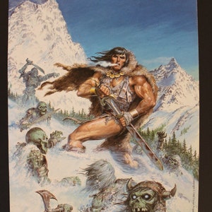 1992 Conan DOUBLE-SIDED POSTER (2 posters in 1) Spanish vintage - Earl Norem - 10.8" x 8.5” (27.5 x 21.5 cm.) #28