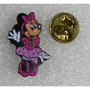 1990er Jahre MINNIE MOUSE Anstecknadel 2,5 cm. (2,5 cm) Vintage Artikel Micky Maus Walt Disney
