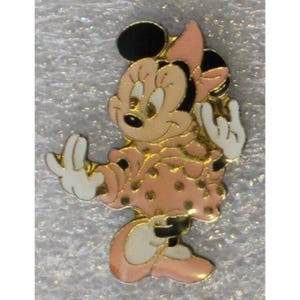 1980er Jahre MINNIE MOUSE Mit Anstecknadel 3,5 x 2,5 cm Walt Disney HTF