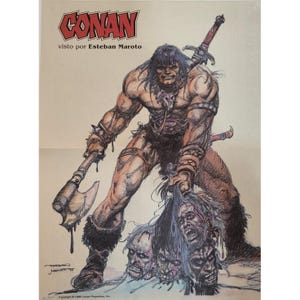 1998 CONAN Poster by Esteban Maroto 13&quot; x 10&quot; (33 x 26 cm) Vintage Item READ