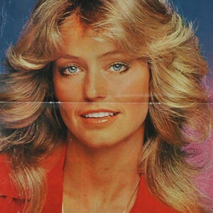 1979 FARRAH FAWCETT-Majors Poster 18.5&quot; x 12.5&quot; Charlie&#39;s Angels TV Series Spain - Read Full Item Description - Fair Condition