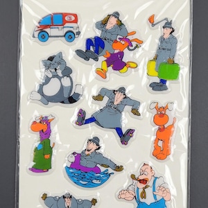 1983 INSPEKTOR GADŻET Arkusz naklejek Puffy Stickers 8,25" x 3,5" (21 x 9 cm.) Hiszpania VHTF #6