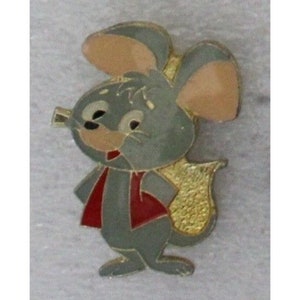 1990s PIXIE & DIXIE Lapel Pin 3 x 1.75 cm. (1.2" x 0.7") Hanna-Barbera Cartoon