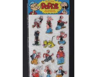 1981 POPEYE STICKER SHEET King Features Syndicate 19 x 9 cm. (7.5&quot; x 3.5&quot;) #1