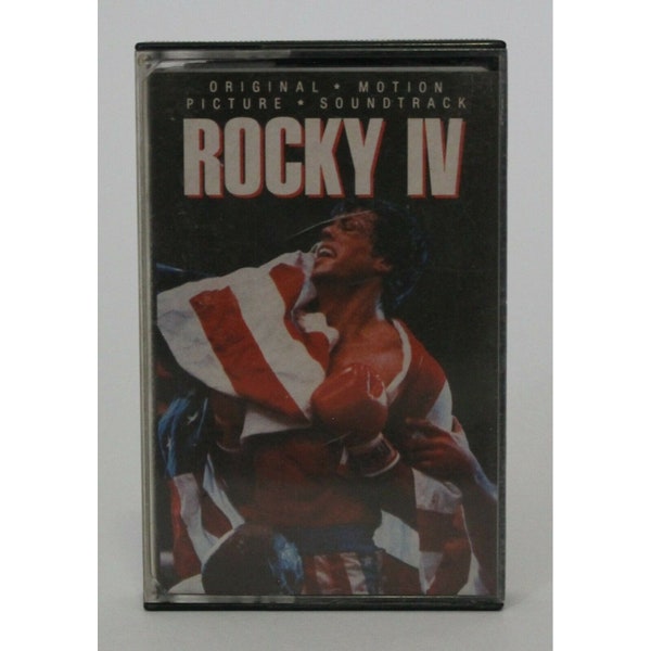 1985 ROCKY IV Original Soundtrack Euro Cassette Spain Sylvester Stallone CBS 10.75 x 7 cm. ( 4.25" x 2.75" )