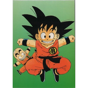 POSTAL DE DRAGON BALL DE LOS AÑOS 90 Akira Toriyama 15 x 10,5 cm (6" x 4,25") Kid Goku y Kid Krillin #39