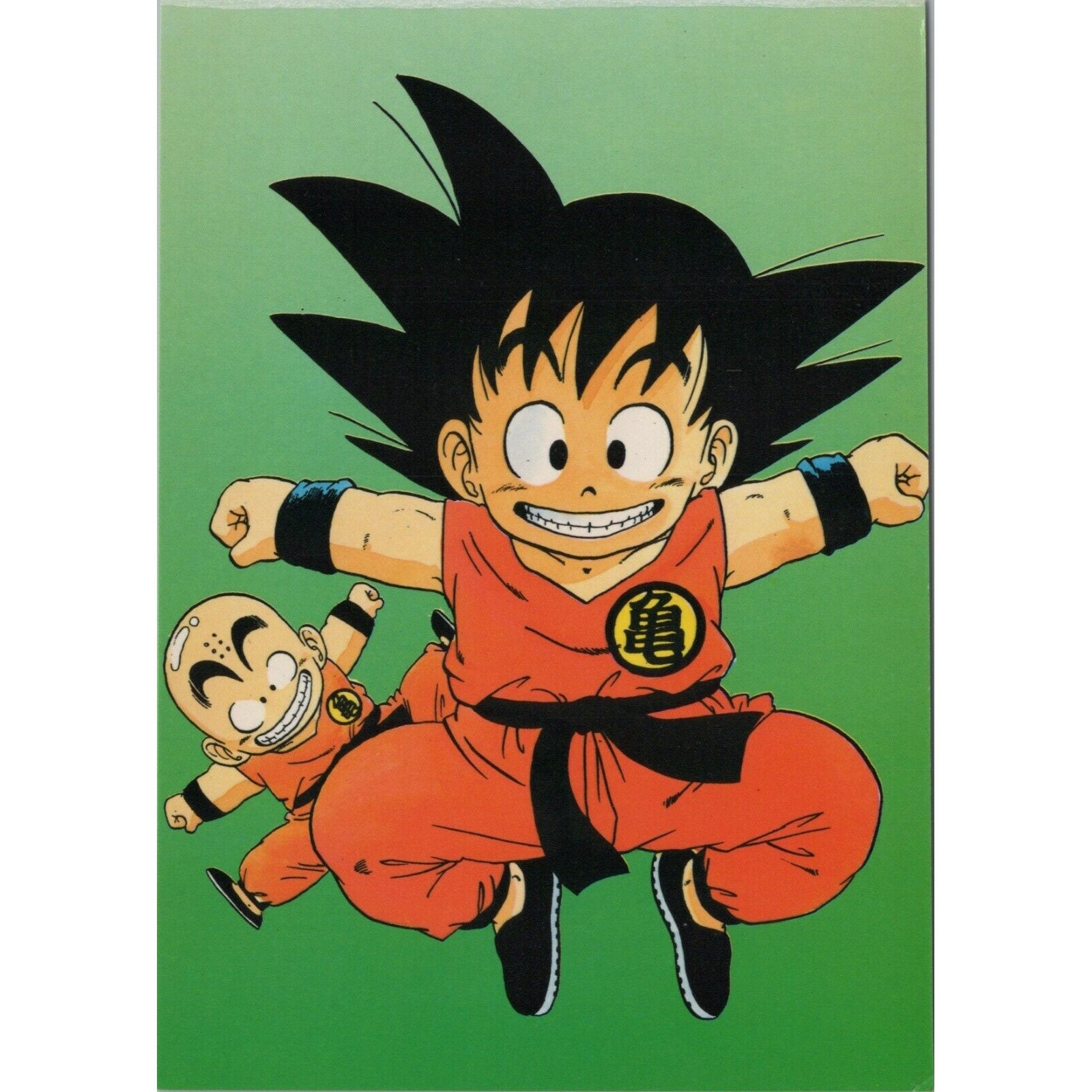 1990s DRAGON BALL POSTCARD Akira Toriyama 15 x 10.5 cm (6" x 4.25") Kid Goku and Kid Krillin #39