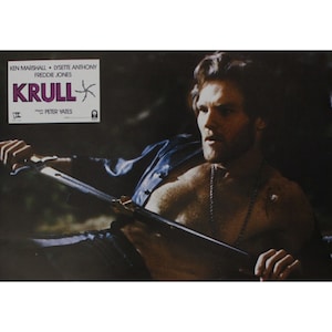 1983 KRULL Lobby Card Original Vintage Spain Kenneth Marshall, Liam Neeson 33.5 x 24 cm. ( 13.25&quot; x 9.35&quot;) #7