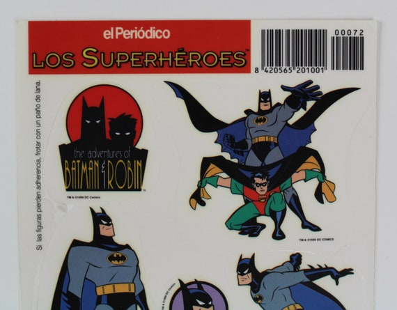 1996 BATMAN ANIMATED Sticker Sheet Vintage espagnol de haute - Etsy France