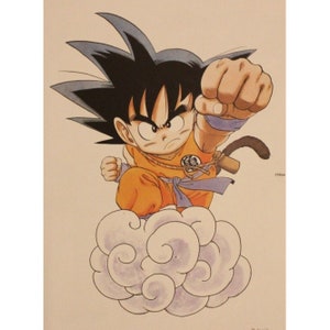 MINIPÓSTER DE DOBLE CARA DE DRAGON BALL DE 1996 2 pósters en 1 - 10" x 7" (25,5 x 18 cm) Son Goku #14