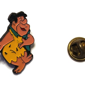 1990s FRED FLINTSTONE Lapel Pin - 3 x 2 cm. (1.2&quot; x 0.8&quot;) - Welcome - The Flintstones - Hanna Barbera