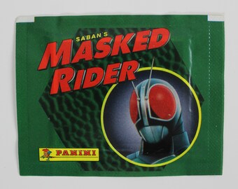 1996 MASKED RIDER Trading Cards Pack - Spanish Sealed Item - Panini / Saban - TV Series - 10 x 8 cm. (4&quot; x 3.15&quot;)