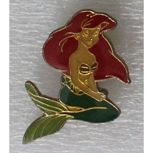 1990s LITTLE MERMAID Lapel Pin 3 x 2.5 cm (1.2&quot; x 1&quot;) Walt Disney Bigger Version