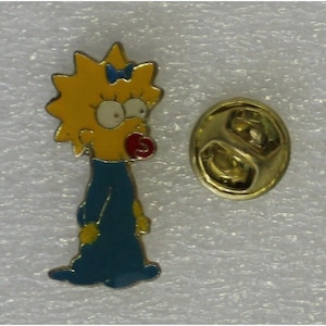 1990s MAGGIE SIMPSON Lapel Pin 2.75 (1.1&quot;) The Simpsons Cartoon / TV Show - Very Hard To Find!