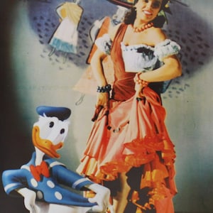 1983 LOS TRES CABALLEROS Lobby Card Original Vintage España 34 x 24 cm. (13.5" x 9.5") Pato Donald, José Carioca, Panchito Pistoles #7