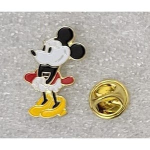 1990er KLASSISCHE MINNIE MOUSE Anstecknadel 2,5 x 1,5 cm Disney Vintage Artikel