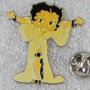 1980s BETTY BOOP Lapel Pin 1.25" x 2.5" (3 x 1 cm) White Jacket M Fleischer Rare