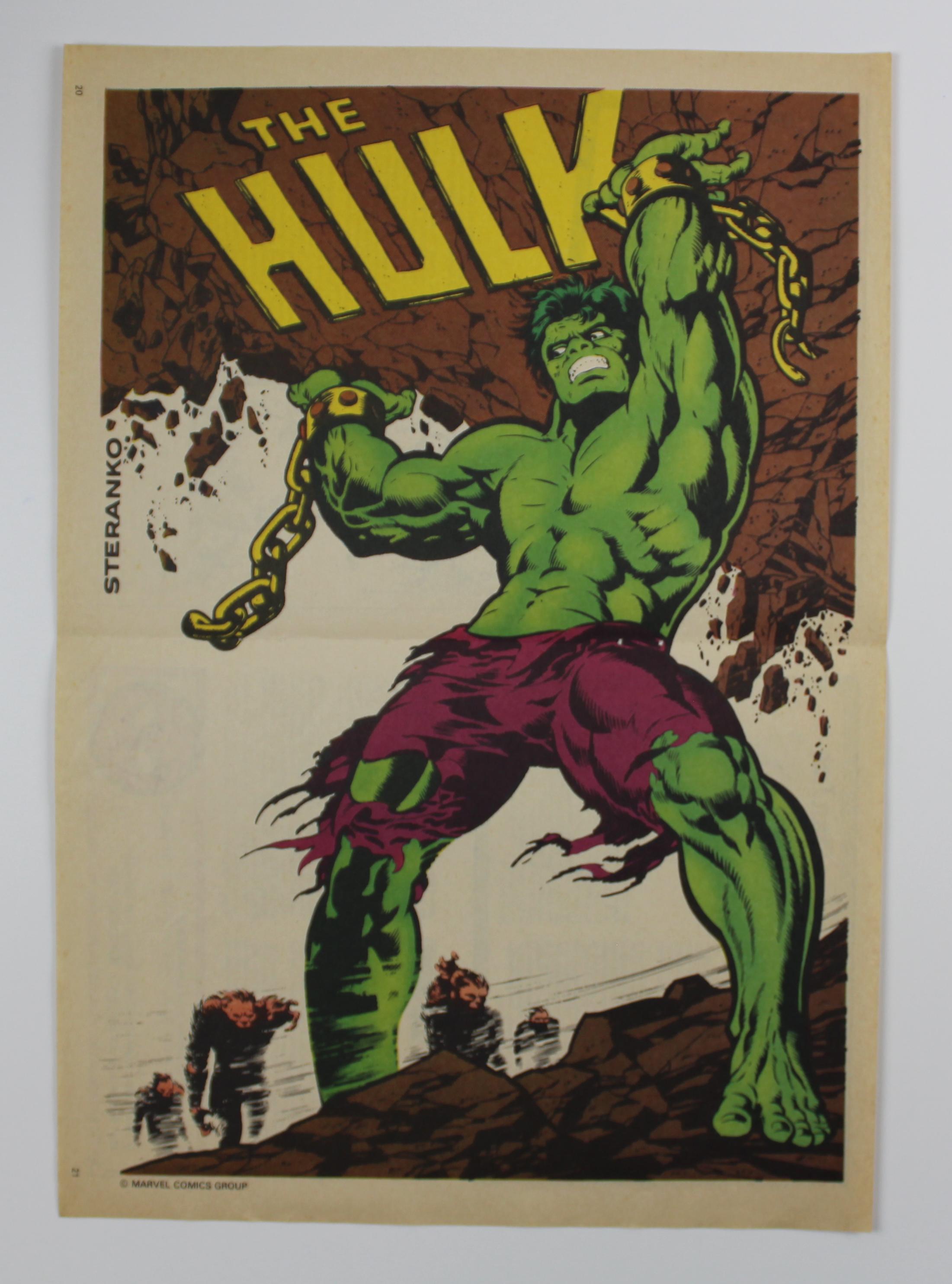 1988年 ジム・ステランコ作 THE HULK ポスター 14.5インチ x 10.5 