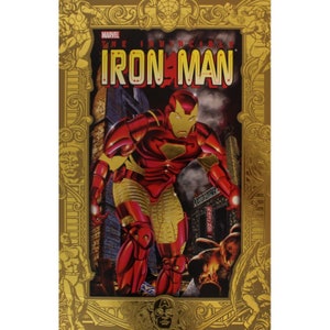 2002 IRON MAN Mini-poster original 10 x 6,5 po. (25 x 16,5 cm.) Jouet en carton Biz Biz Marvel Comics