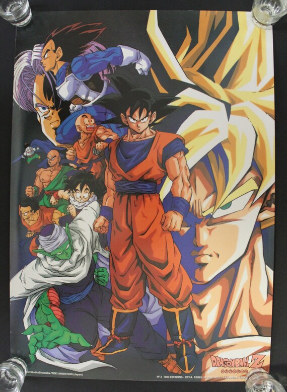 1996 1000 Editions Dragon Ball Z Goku Vegeta Picolo Poster Spanish Vintage Htf