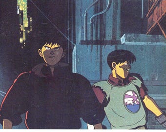 Postal promocional de AKIRA (Katsuhiro Otomo), década de 1990 - 14,5 x 10,2 cm (5,75" x 4,1") - Artículo vintage español n.° 22