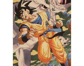 1996 Dragon Ball DOUBLE-SIDED MINIPOSTER 2 Posters in 1 - 10" x 7" (25.5 x 18 cm.) Son Goku #69