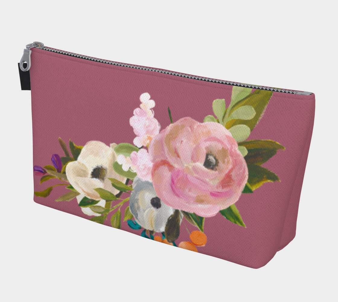 Pocket Handbag Art Print Coin Purse Makeup Bag Zip Canvas Purse Wallet