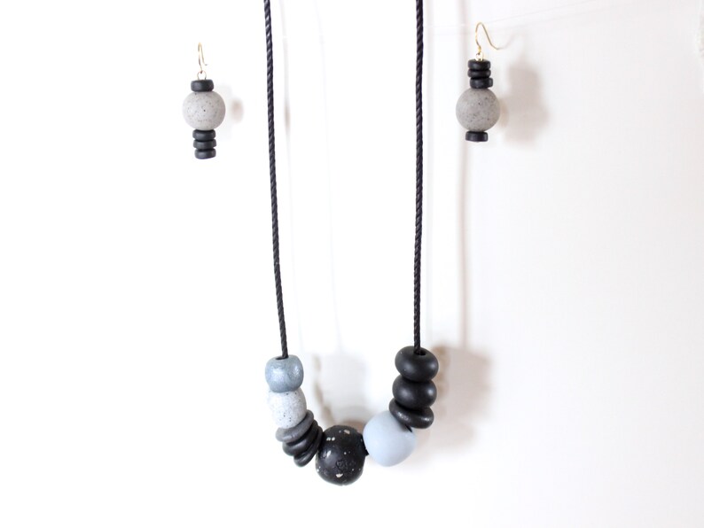 Polymer clay necklace and earrings set