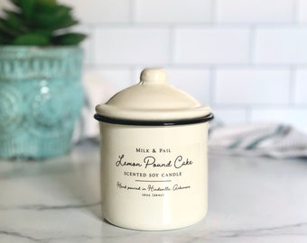 Lemon Pound Cake Hand Poured Soy Wax Candle | Handmade, Farmhouse Decor, Home Fragrances, Housewarming Gift First Home, Self Care for Her