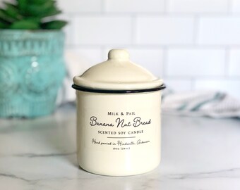 Banana Nut Bread Hand Poured Soy Wax Candle | Handmade, Farmhouse Decor, Home Fragrances, Housewarming Gift First Home, Self Care for Her