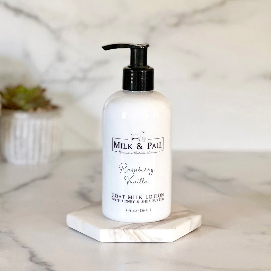 Raspberry Vanilla Goat Milk Lotion, Honey Lotion, Body Lotion, Hand