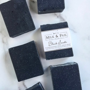 Black Suede Goat Milk Soap, Artisan, Handmade Cold Process Soap, Activated Charcoal Soap, Skincare for Men, Birthday Gift for Boyfriend