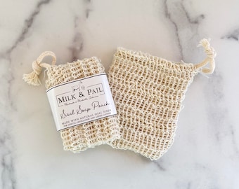 Bolsa de jabón de sisal, bolsa de ahorro de jabón, bolsa de jabón exfoliante, bolsa de jabón de fibra natural, soporte de jabón, regalo de cumpleaños para él, regalos para mujeres