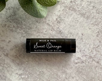 Sweet Orange Natural Lip Balm with Essential Oils | Chapstick, Lip Moisturizer, Gift Ideas, Stocking Stuffer, Gift Idea