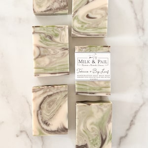 Tobacco and Bay Leaf Soap, Artisan, Handmade Cold Process Soap, Goat Milk Soap, Skincare for Men, Birthday Gift for Boyfriend, Gifts for Dad